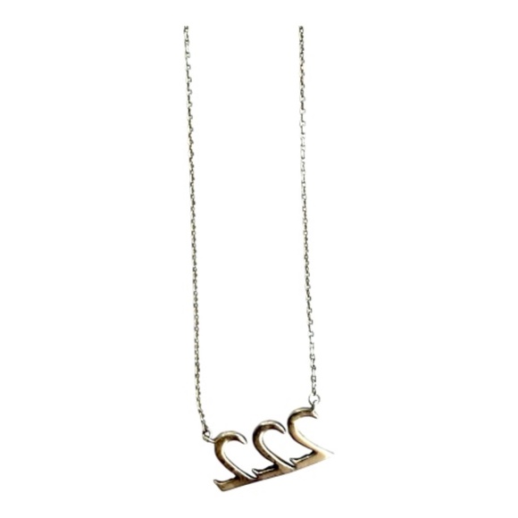 Diamond Accent Lucky Number "222" Necklace in Sterling Silver - Picture 4 of 5